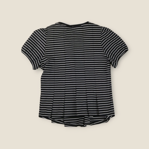 Maeve by Anthropologie Corset Peplum Top Womens Green Stripe Coquette Size S - Picture 9 of 9